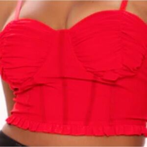 Red fashion nova cropped corset